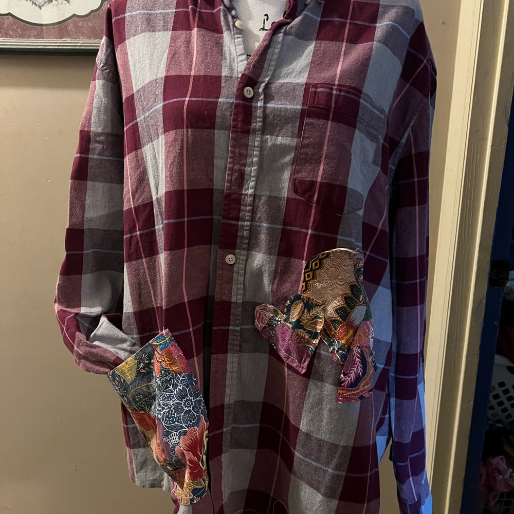Colorful Plaid Button-Up Shirt